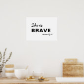 She Is Strong Proverbs 31:25 Christian Faith ポスター (キッチン)