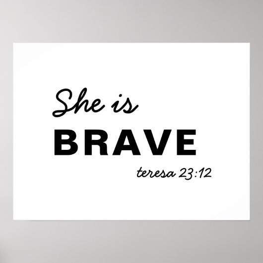 She Is Strong Proverbs 31:25 Christian Faith ポスター (正面)