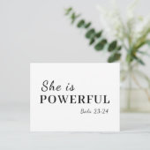 She is Strong Proverbs 31:25 Design ポストカード (スタンド正面)