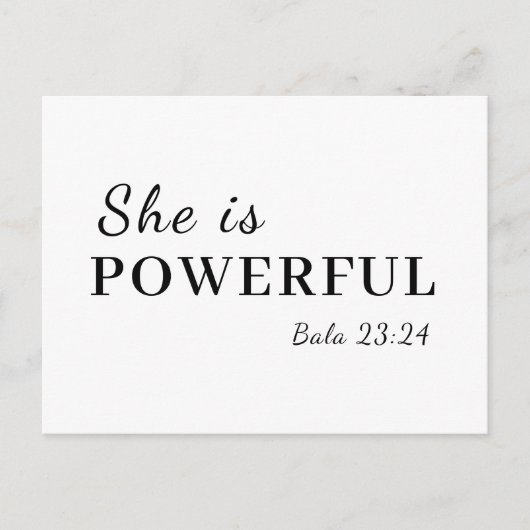 She is Strong Proverbs 31:25 Design ポストカード (正面)