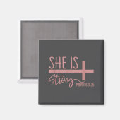 She Is Strong Proverbs 31_25 Shirt  マグネット (正面/裏面)
