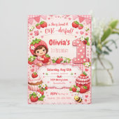 She is Sweet and Onederful 1st Birthday Invitation 招待状 (スタンド正面)