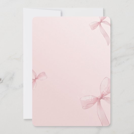 She is Turning Twenty Bow Ribbon 20th Birthday 招待状 (裏面)