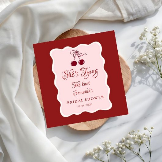 She is tying the knot Bridal Shower スタンダードカクテルナプキン