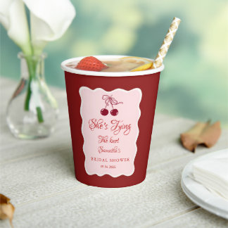 She is tying the knot Bridal Shower 紙コップ