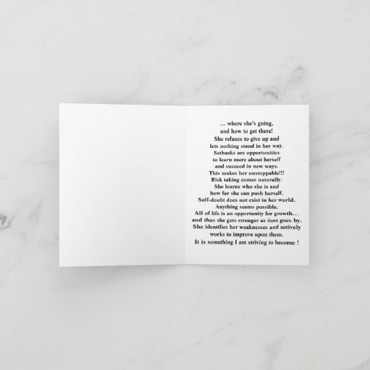 She Know Who She Is  カード (内部)