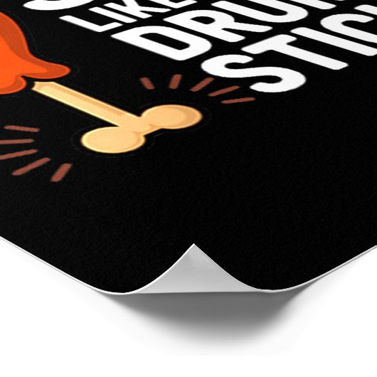 She Likes My Drum Stick Funny Thanksgiving Humor F ポスター (角)