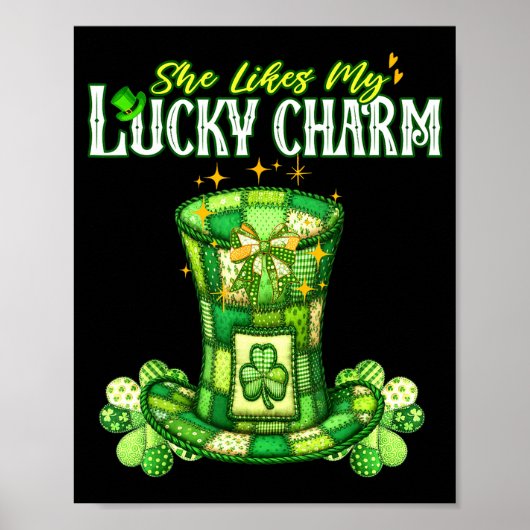 She Likes My Lucky Charm Irish Couple Patricks Day ポスター (正面)