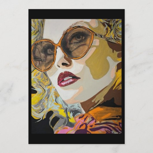 She Likes Pina Coladas Painting Small-Scale Print 招待状 (正面)