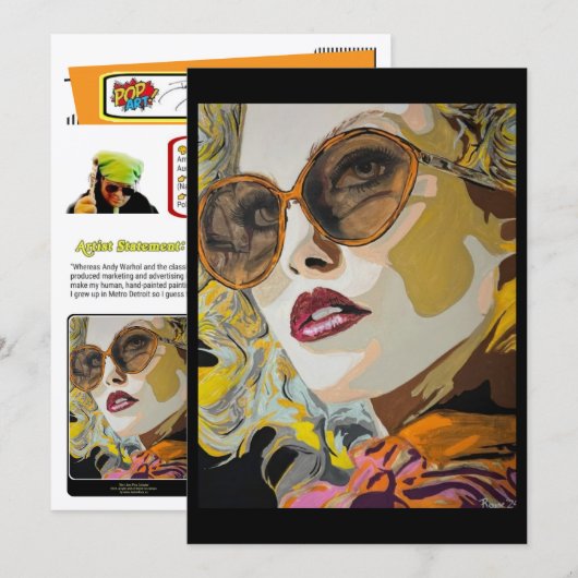 She Likes Pina Coladas Painting Small-Scale Print 招待状 (正面/裏面)