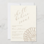 She´ll Be Here Soon Elegant Baby Girl Shower 招待状 (正面)