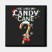 She Loves My Candy Cane I Like Her Peppermint Xmas マグネット (正面)
