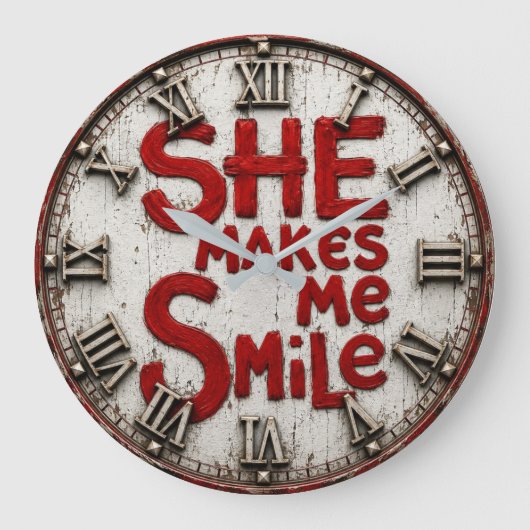 She Makes Me Smile ラージ壁時計 (正面)