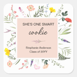 She One 頭が切れる Cookie Wildflower卒業ステッカー スクエアシール