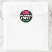 She Power Rocksロゴシール（丸） ラウンドシール (バッグ)