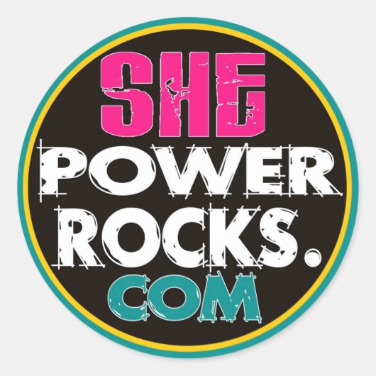 She Power Rocksロゴシール（丸） ラウンドシール (正面)