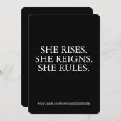 She Reigns Card – Motivational Feminist Quote Gift シーズンカード (正面/裏面)