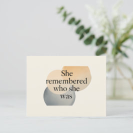 She Remembered Who She Was Postcard – Feminine Emp ポストカード