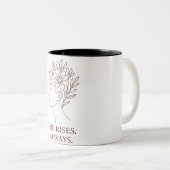 She Rises. Always — Minimalist Empowerment Design ツートーンマグカップ (正面右)