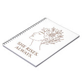 She Rises. Always — Minimalist Empowerment Design ノートブック (左側)