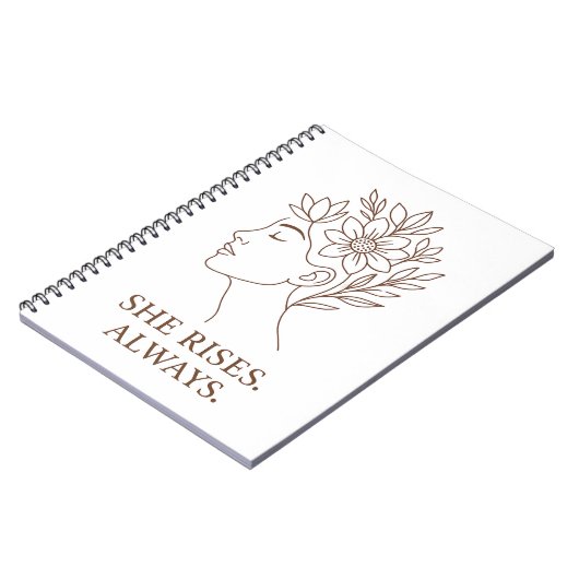 She Rises. Always — Minimalist Empowerment Design ノートブック (左側)