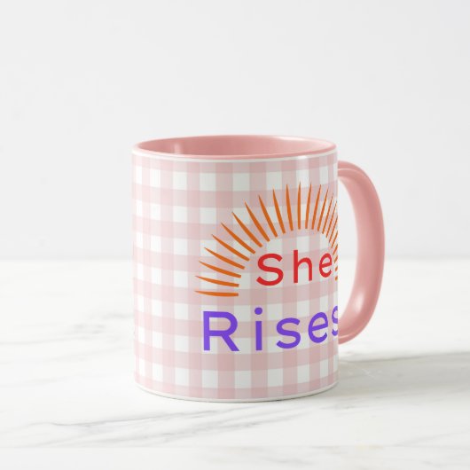 She Rises! - Women Empowerment Inspirational Mug マグカップ (正面右)