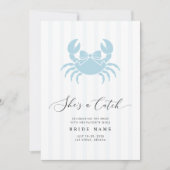 She’s a Catch Coastal Stripe Bachelorette Weekend 招待状 (正面)