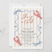 She’s a Catch Costal Lobster Summer Bridal Shower  招待状 (正面)
