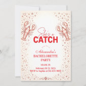 She’s a Catch Lobster Bachelorette Party 招待状 (正面)