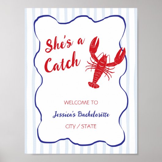 She’s a Catch Lobster Bachelorette Welcome ポスター (正面)