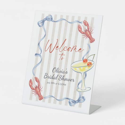 She’s a Catch Lobster Bridal Shower Welcome Sign 台座サイン (正面)