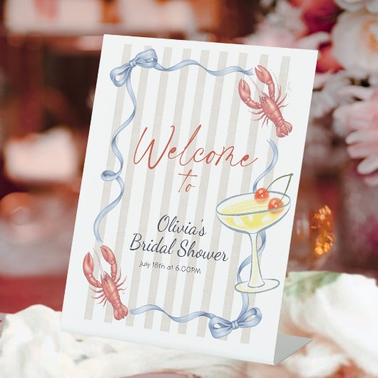 She’s a Catch Lobster Bridal Shower Welcome Sign 台座サイン