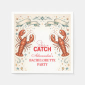She’s a Catch Nautical Bachelorette スタンダードカクテルナプキン (正面)
