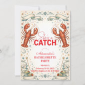 She’s a Catch Nautical Bachelorette 招待状 (正面)