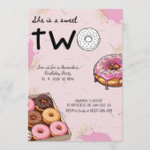 She’s a Sweet TWO Donut-Girl’s 2nd Birthday Party  招待状 (正面)
