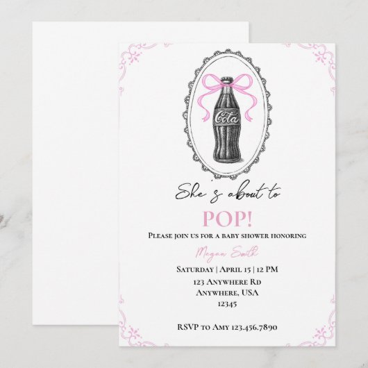 She’s About To POP! 招待状 (正面/裏面)