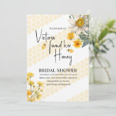 She’s Found Her Honey Bee Wedding Bridal Shower 招待状 (スタンド正面)