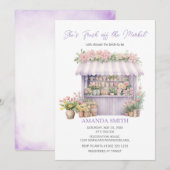 She’s Fresh Off The Market Purple Lilac Bridal 招待状 (正面/裏面)