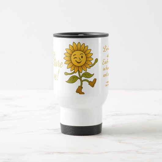 “She’s Got Sass & Sunshine” Sunflower mug トラベルマグ (中央)