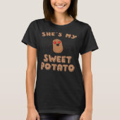 She s My Sweet Potato I Yam thanksgiving couples s Tシャツ (正面)