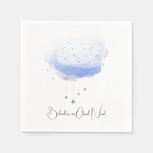 She’s on Cloud Nine Bridal Shower スタンダードカクテルナプキン (正面)