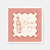 She’s ready to pop baby shower スタンダードカクテルナプキン (正面)