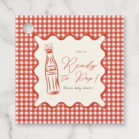 She’s ready to pop baby shower フェイバータグ (正面)