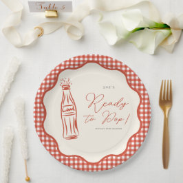 She’s ready to pop baby shower ペーパープレート