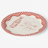 She’s ready to pop baby shower ペーパープレート (アングル)