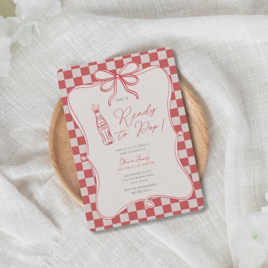 She’s ready to pop baby shower 招待状