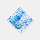 She’s Ready To Pop Blue Boy Baby Shower スタンダードカクテルナプキン (角)