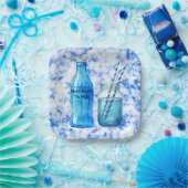 She’s Ready To Pop Blue Boy Baby Shower ペーパープレート (パーティー)