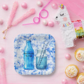 She’s Ready To Pop Blue Boy Baby Shower ペーパープレート (パーティー)