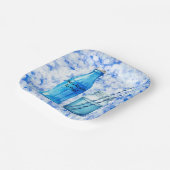 She’s Ready To Pop Blue Boy Baby Shower ペーパープレート (傾斜あり)